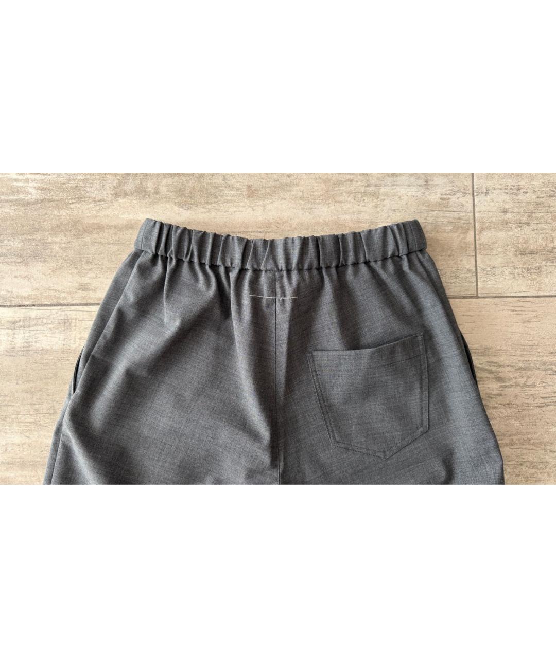 MM6 MAISON MARGIELA Серые полиэстеровые классические брюки, фото 4