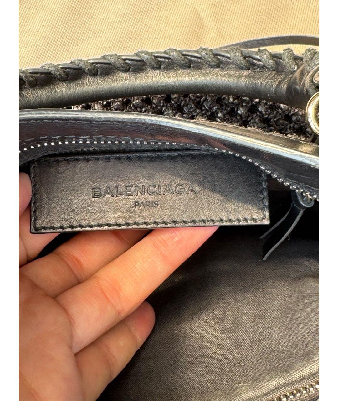 BALENCIAGA Черная кожаная сумка с короткими ручками, фото 5