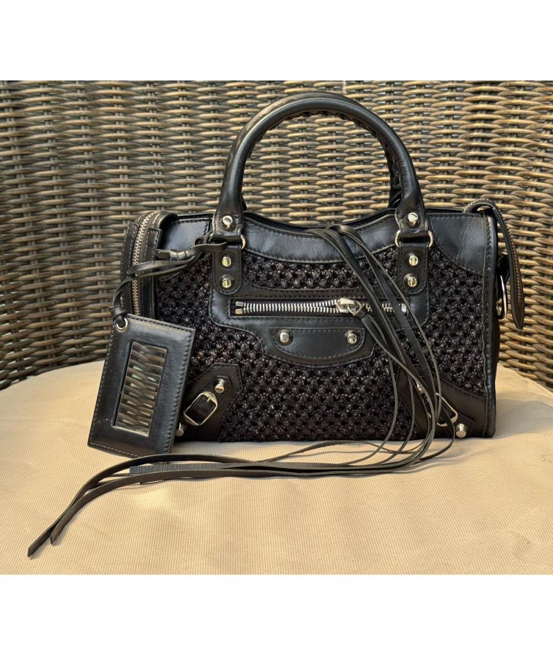 BALENCIAGA Черная кожаная сумка с короткими ручками, фото 9