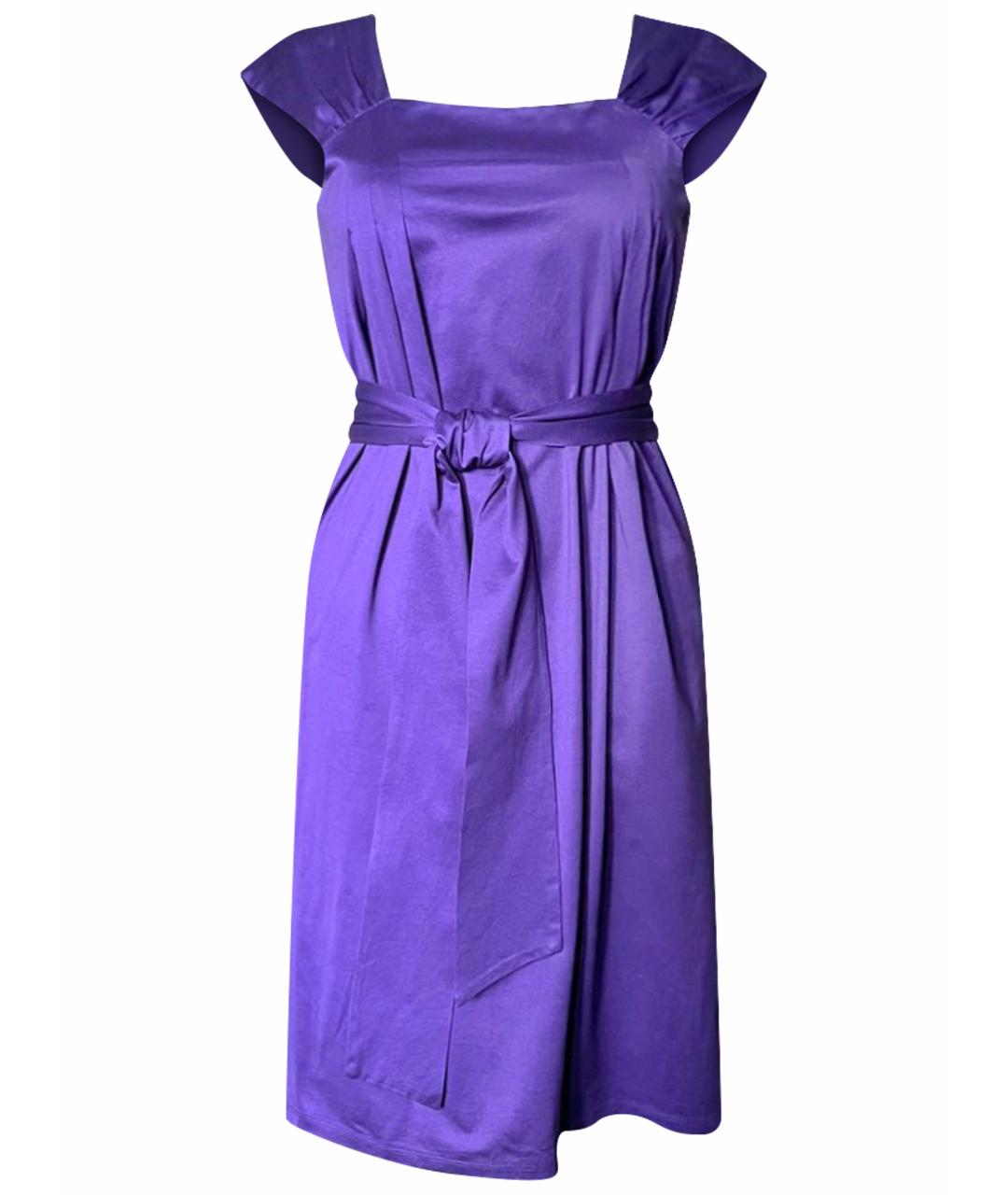 WEEKEND MAX MARA Фиолетовый хлопко-эластановый сарафан, фото 1