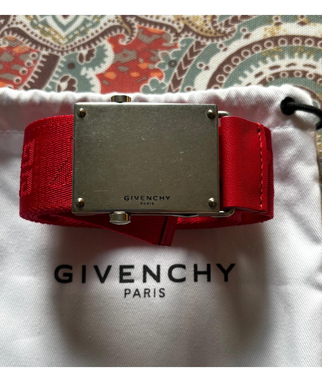 GIVENCHY Красный полиуретановый ремень, фото 6