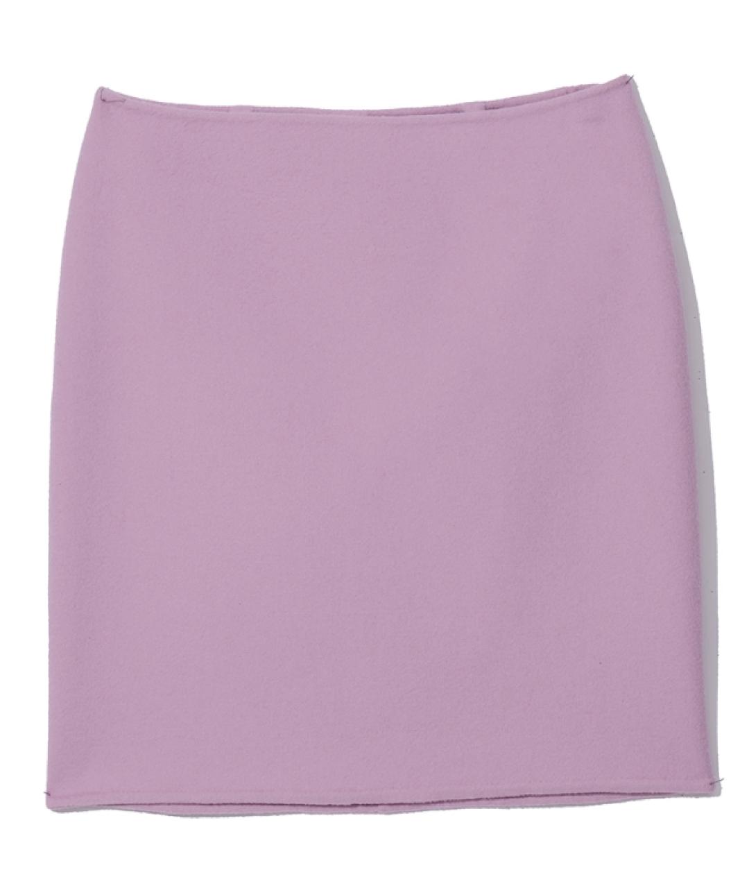 RALPH LAUREN PURPLE LABEL Розовая кашемировая юбка мини, фото 1