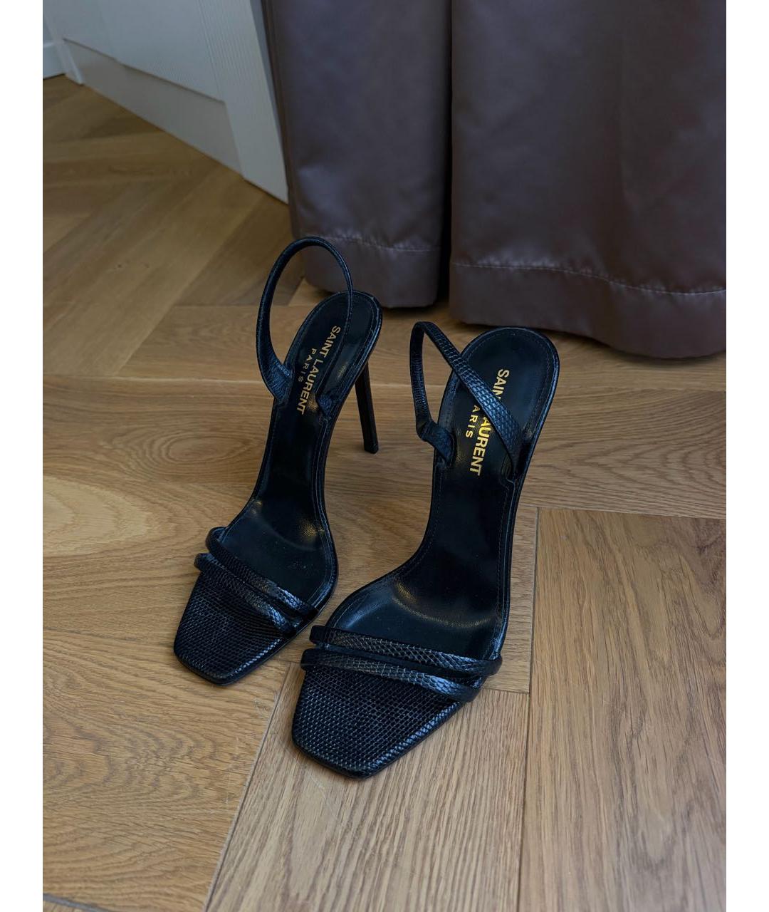 SAINT LAURENT Черные босоножки, фото 2