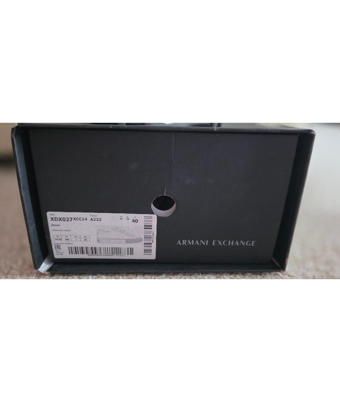 ARMANI EXCHANGE Белые кожаные кеды, фото 6