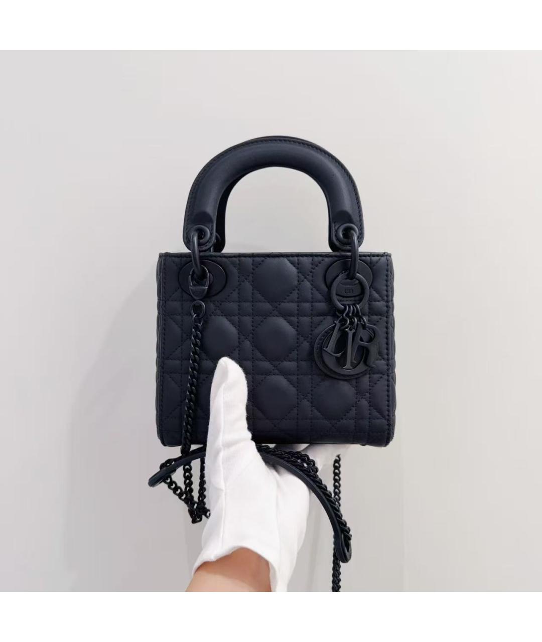 CHRISTIAN DIOR Черная кожаная сумка через плечо, фото 2
