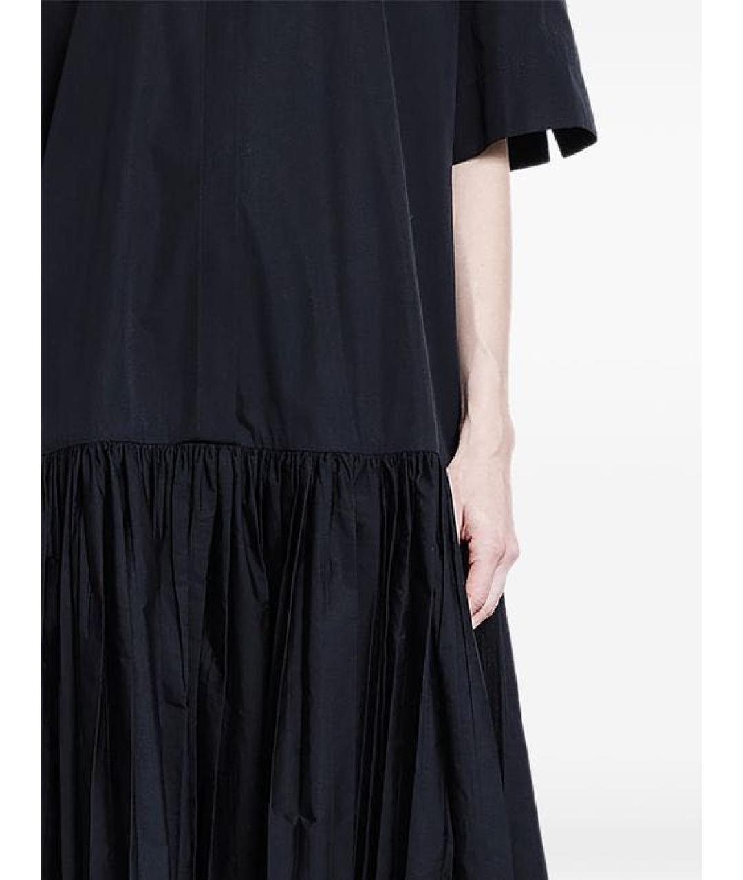 JIL SANDER Черное хлопковое повседневное платье, фото 3
