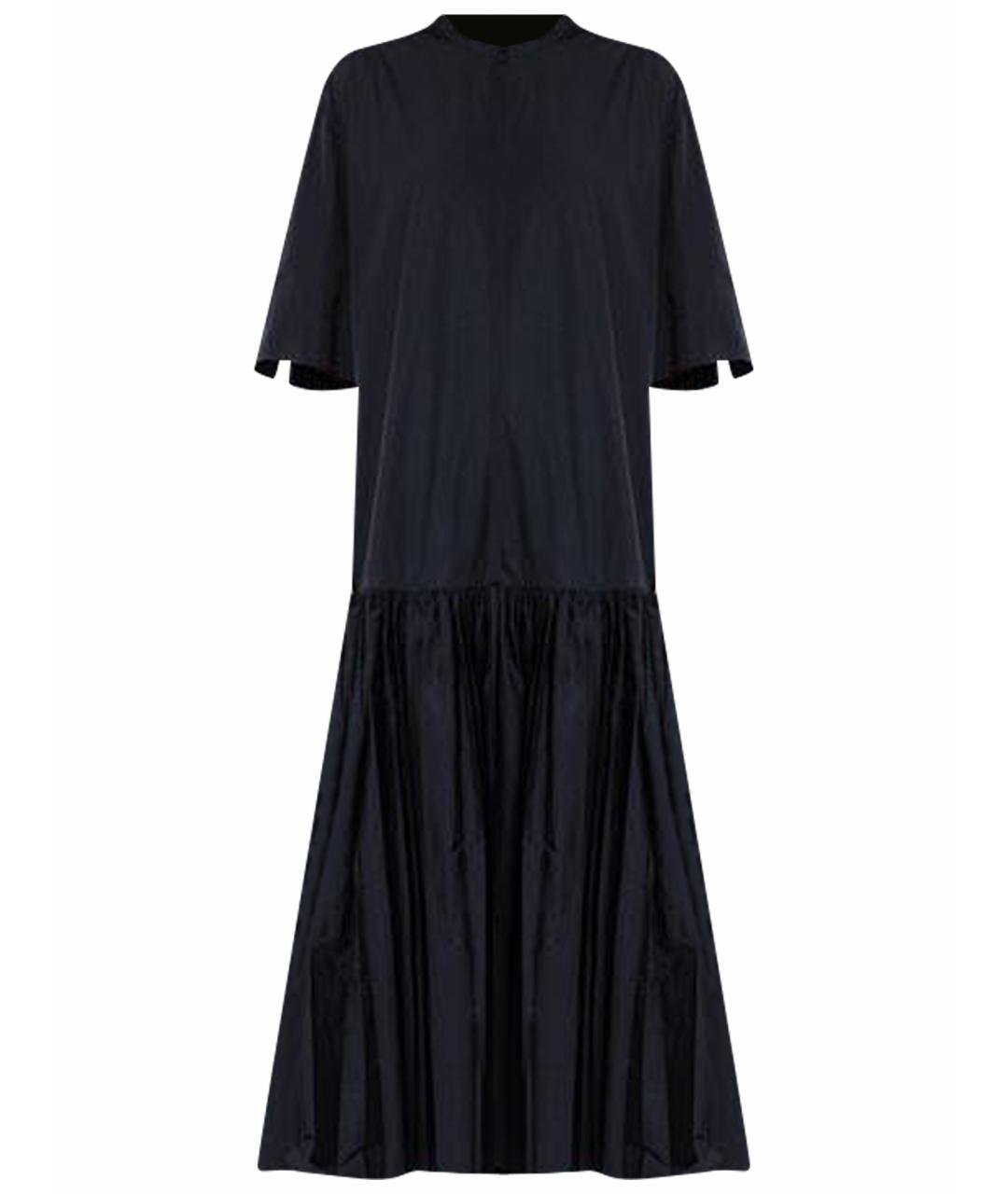 JIL SANDER Черное хлопковое повседневное платье, фото 1