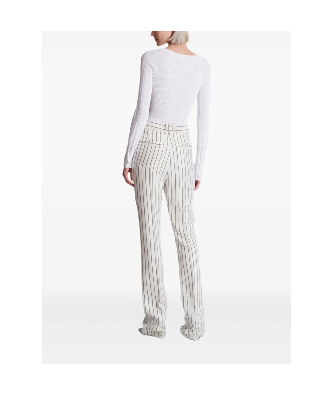BALMAIN Белые льняные брюки узкие, фото 4