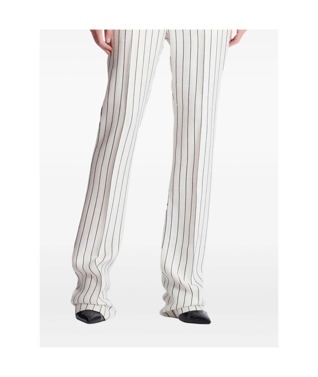BALMAIN Белые льняные брюки узкие, фото 5