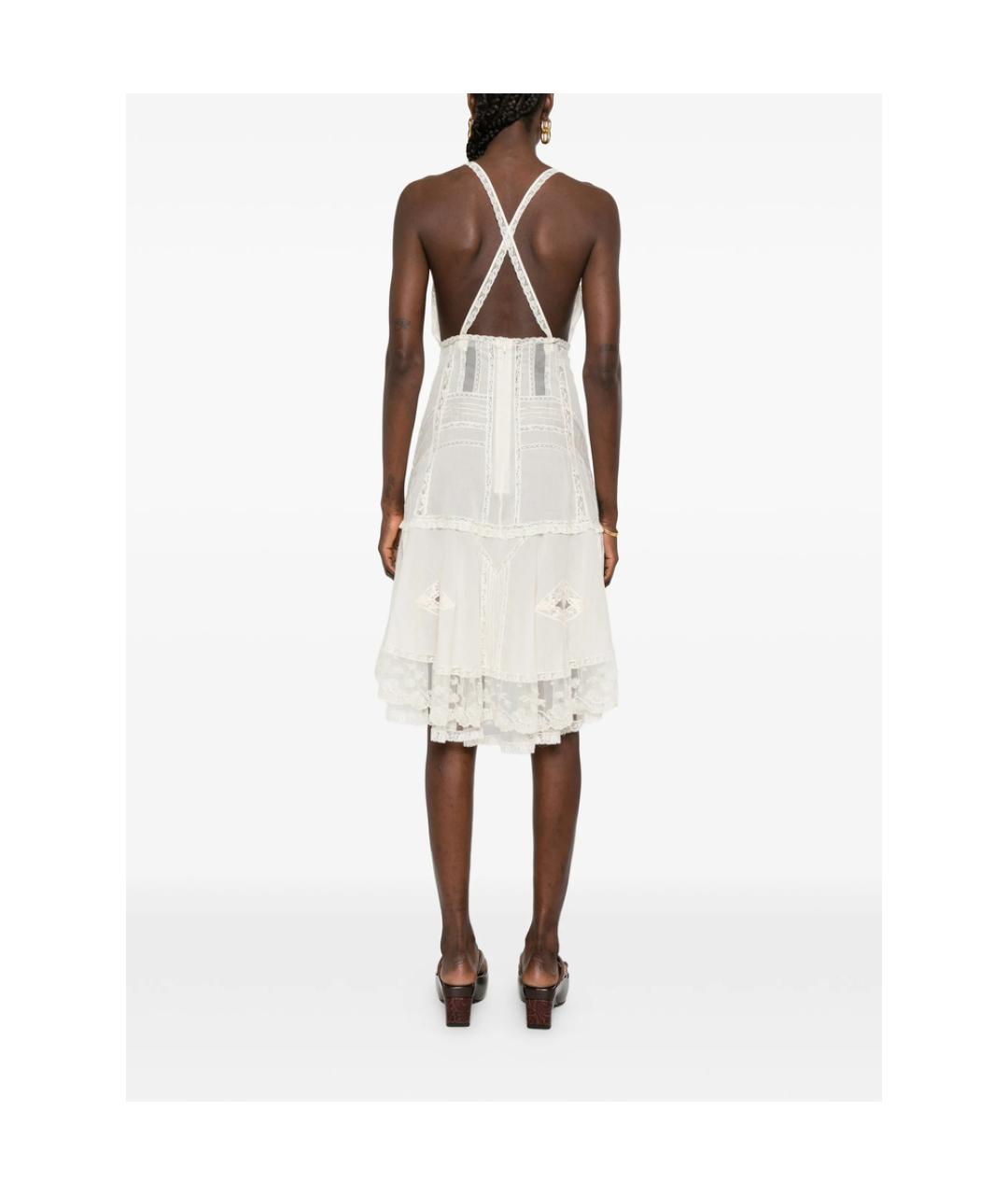 ERMANNO SCERVINO Белое хлопковое повседневное платье, фото 4