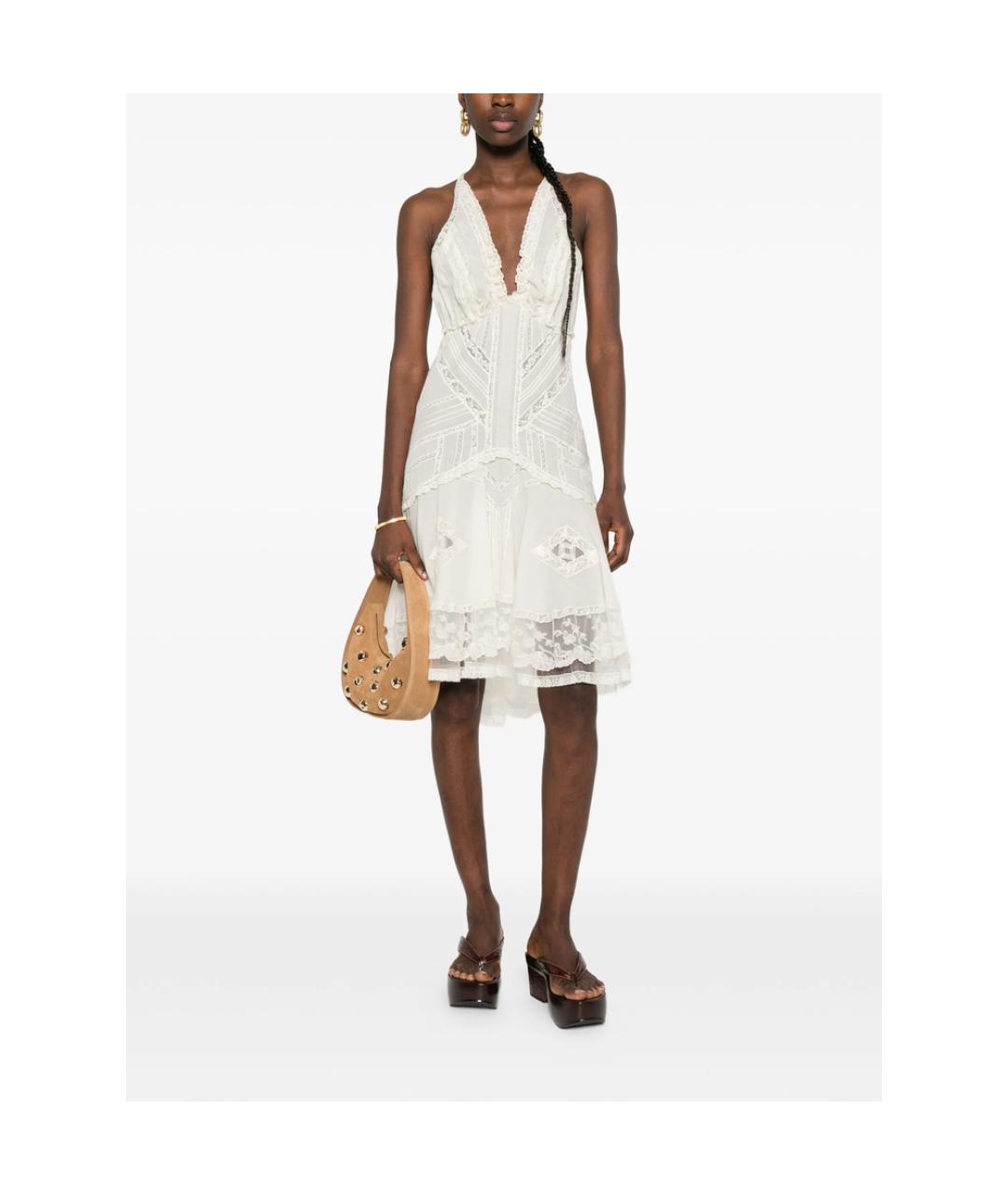 ERMANNO SCERVINO Белое хлопковое повседневное платье, фото 5