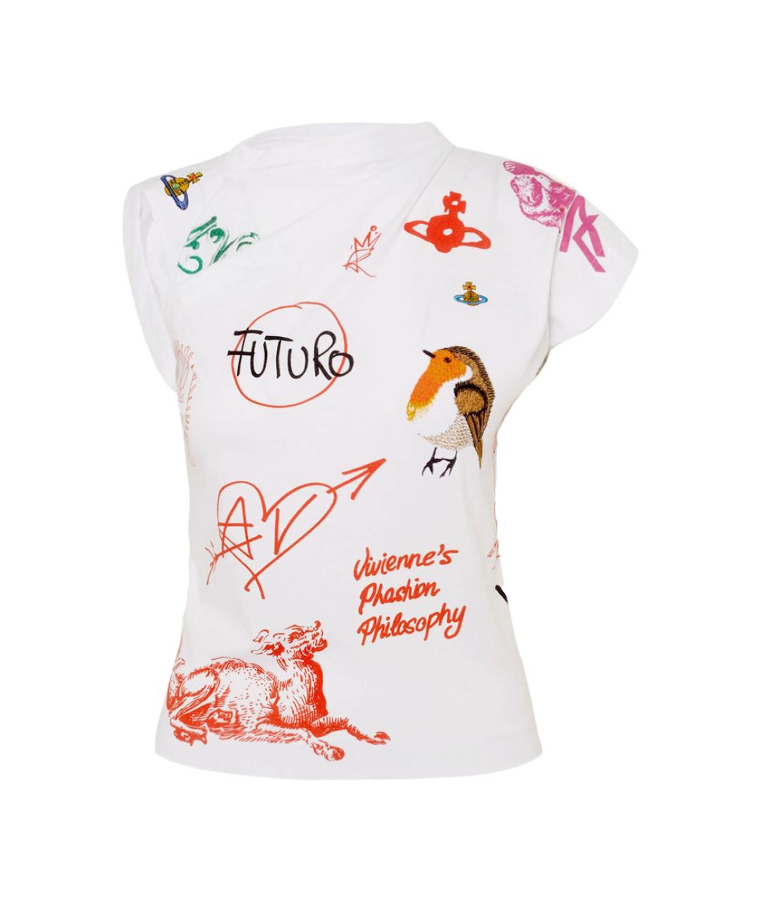 VIVIENNE WESTWOOD Белая хлопковая футболка, фото 2