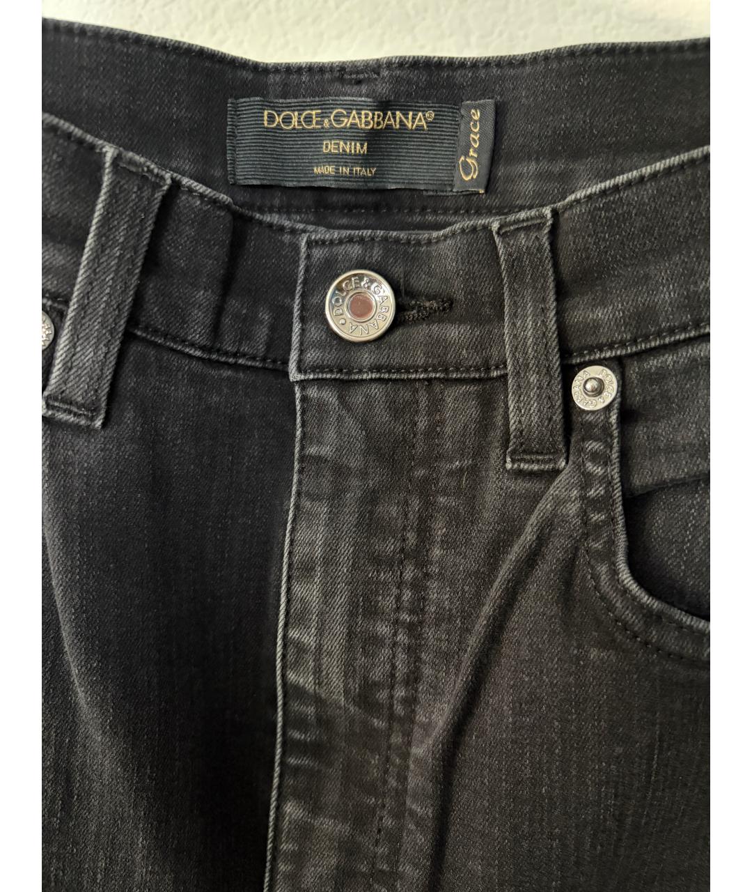 DOLCE&GABBANA Черные хлопковые джинсы слим, фото 3
