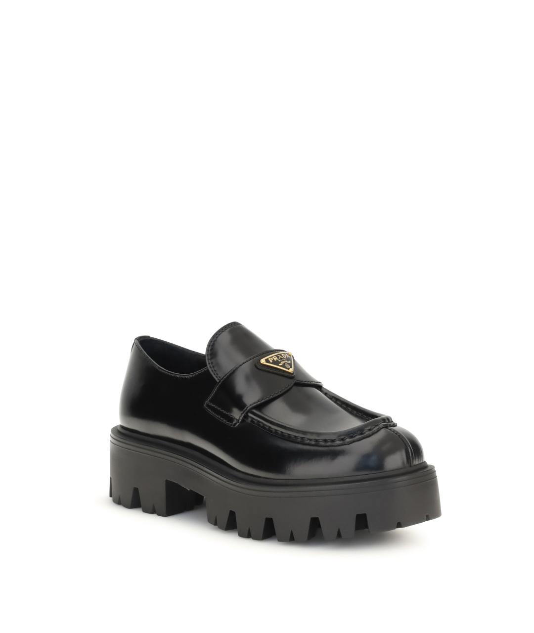 PRADA Черные кожаные лоферы, фото 2