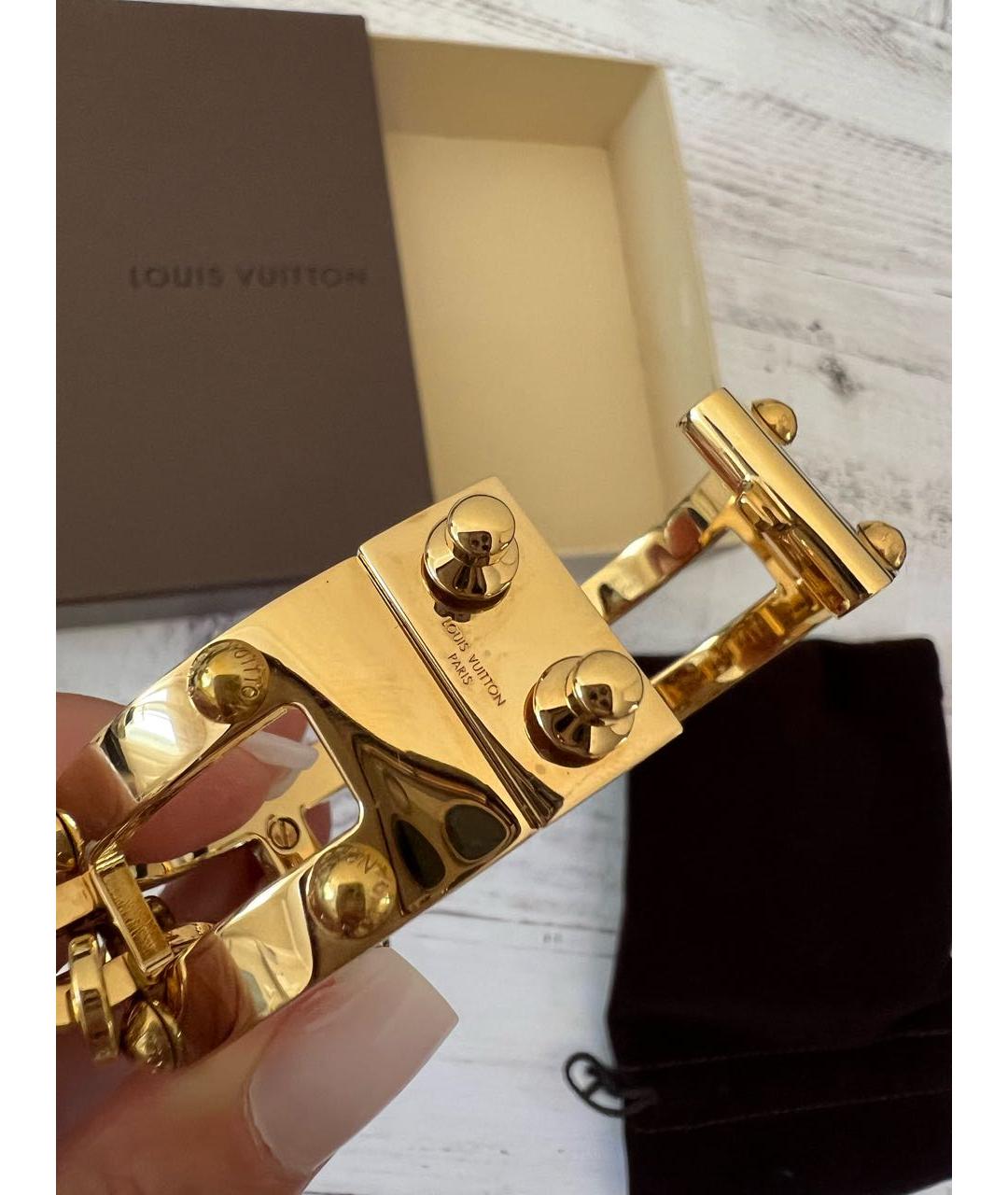 LOUIS VUITTON Золотой латунный браслет, фото 4