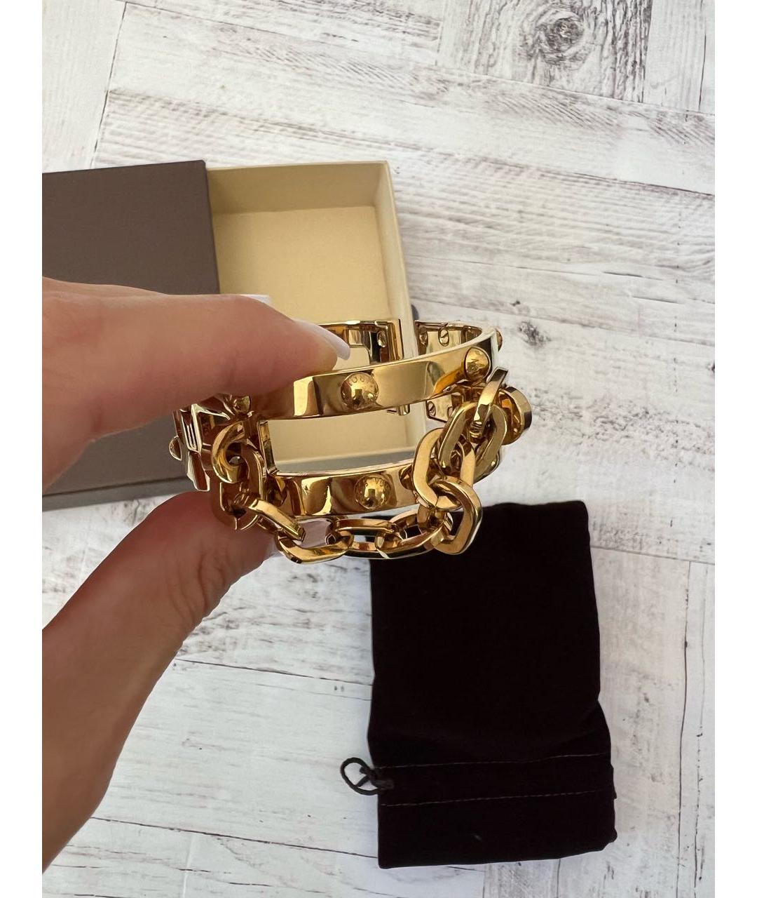 LOUIS VUITTON Золотой латунный браслет, фото 7