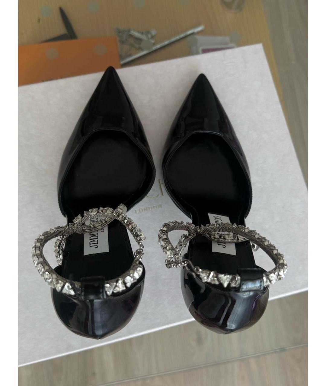 JIMMY CHOO Черные туфли из лакированной кожи, фото 3
