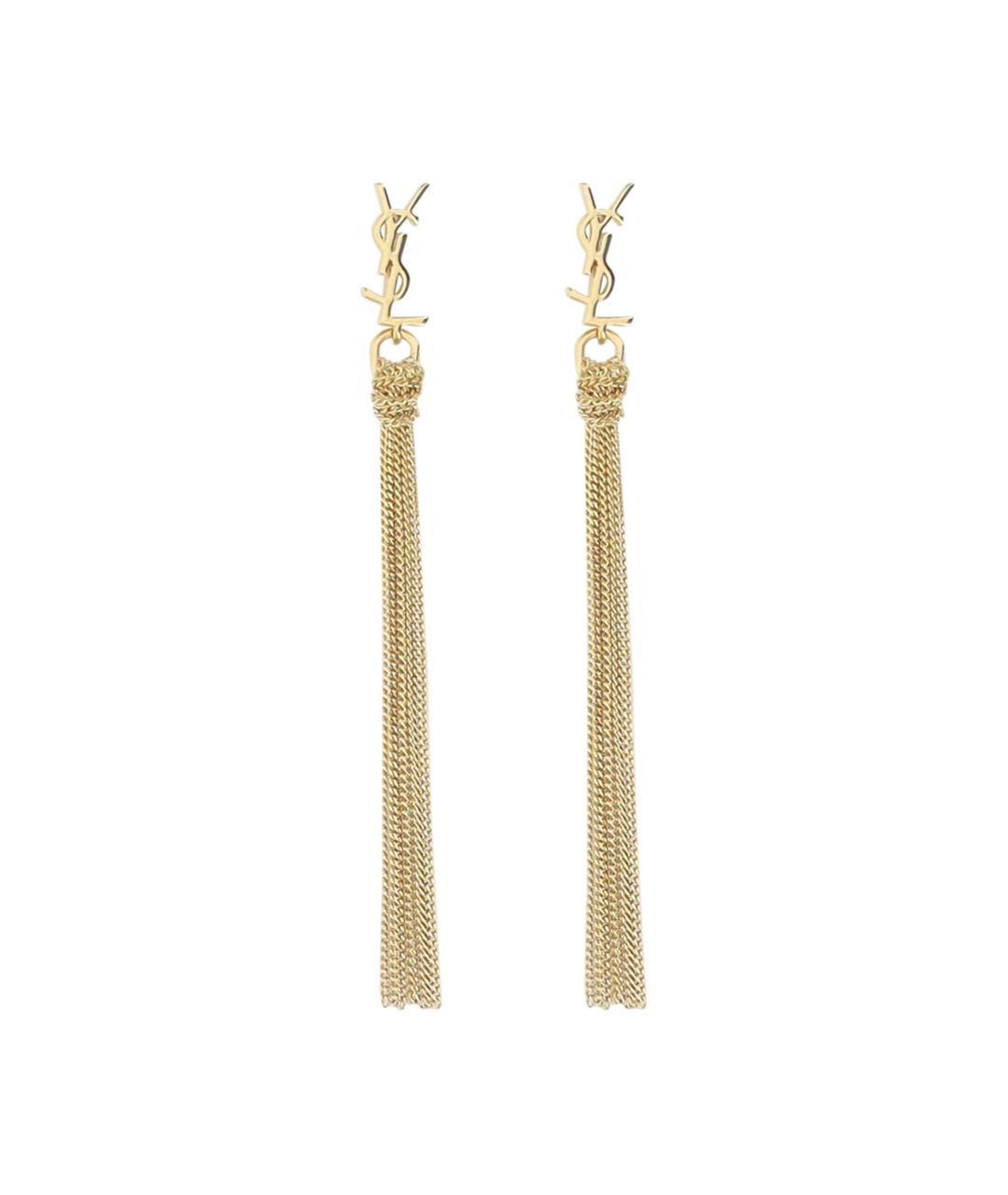 SAINT LAURENT Золотые латунные серьги, фото 1