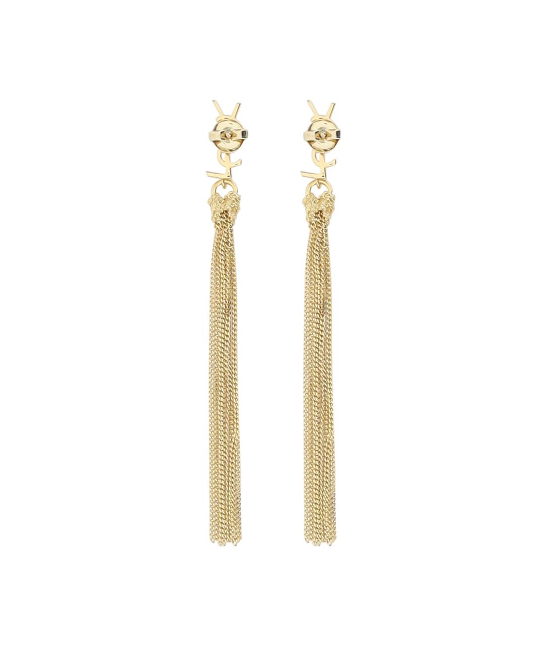 SAINT LAURENT Золотые латунные серьги, фото 2