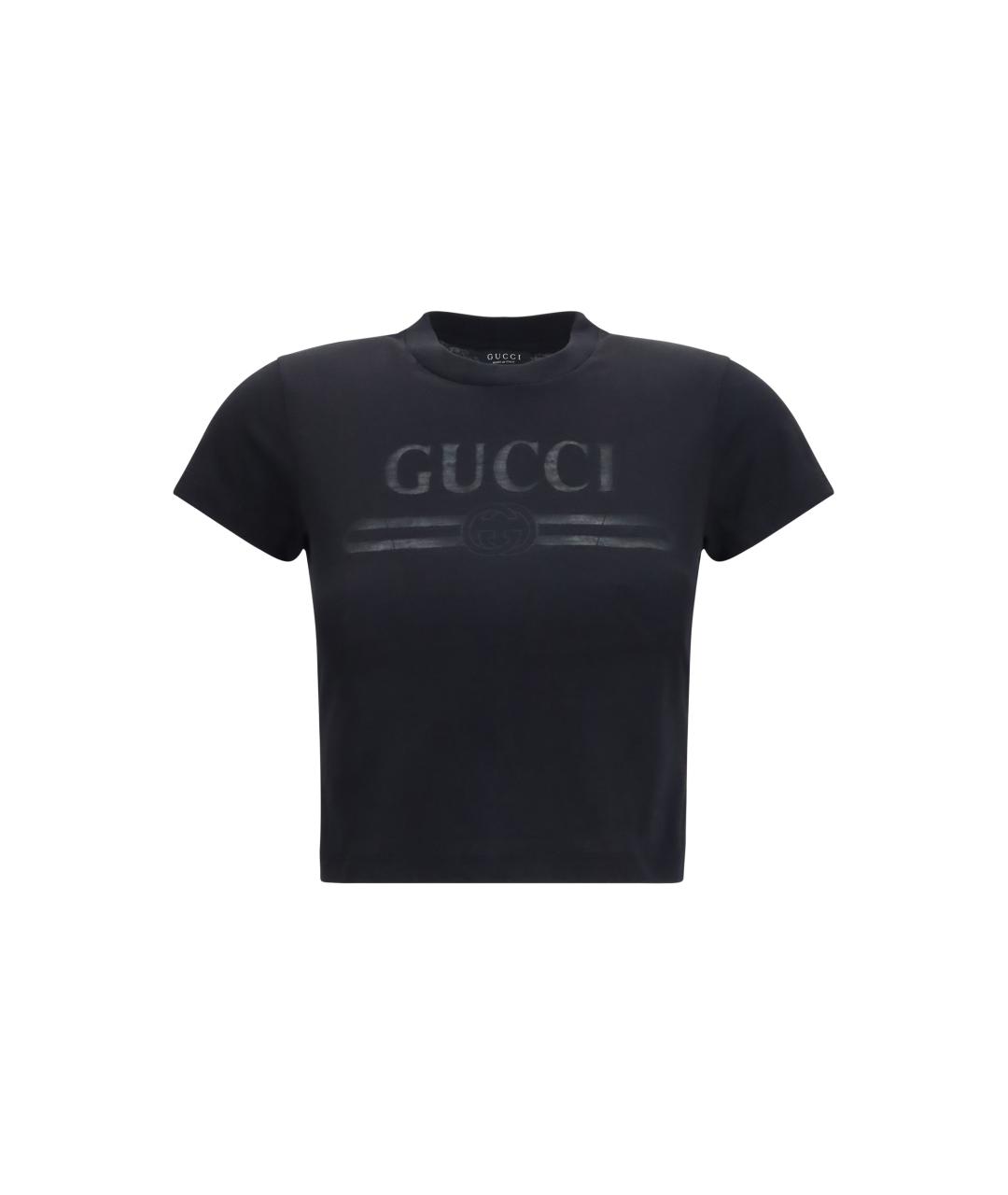 GUCCI Черная хлопковая футболка, фото 1