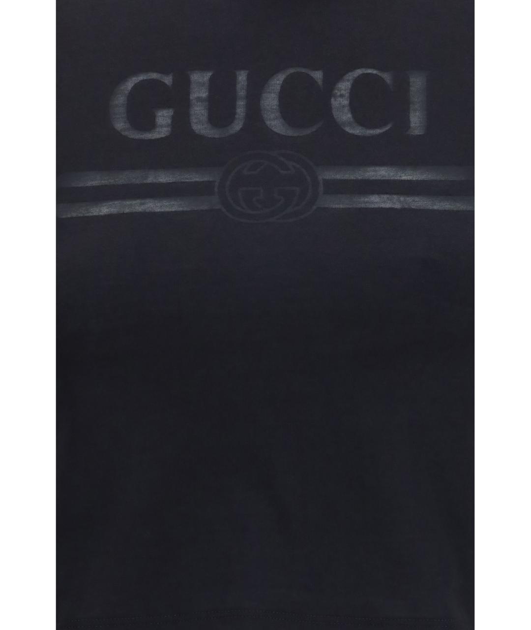 GUCCI Черная хлопковая футболка, фото 3