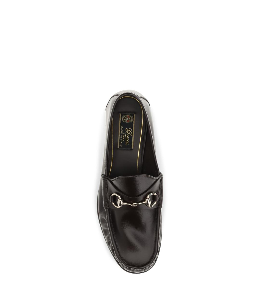 GUCCI Коричневые кожаные лоферы, фото 4
