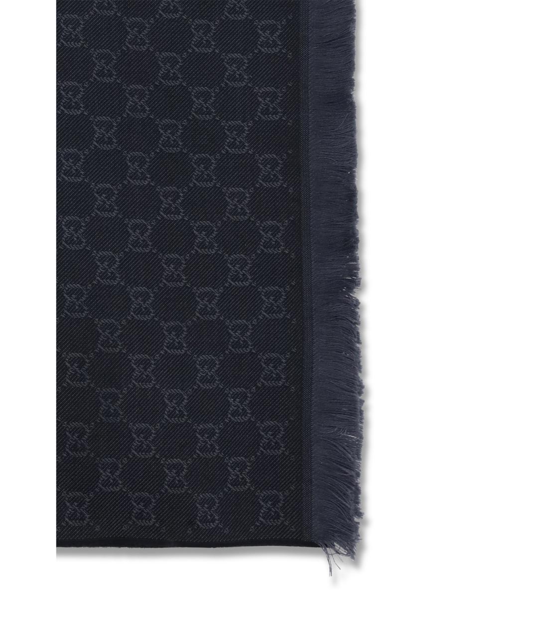 GUCCI Черный шерстяной шарф, фото 3