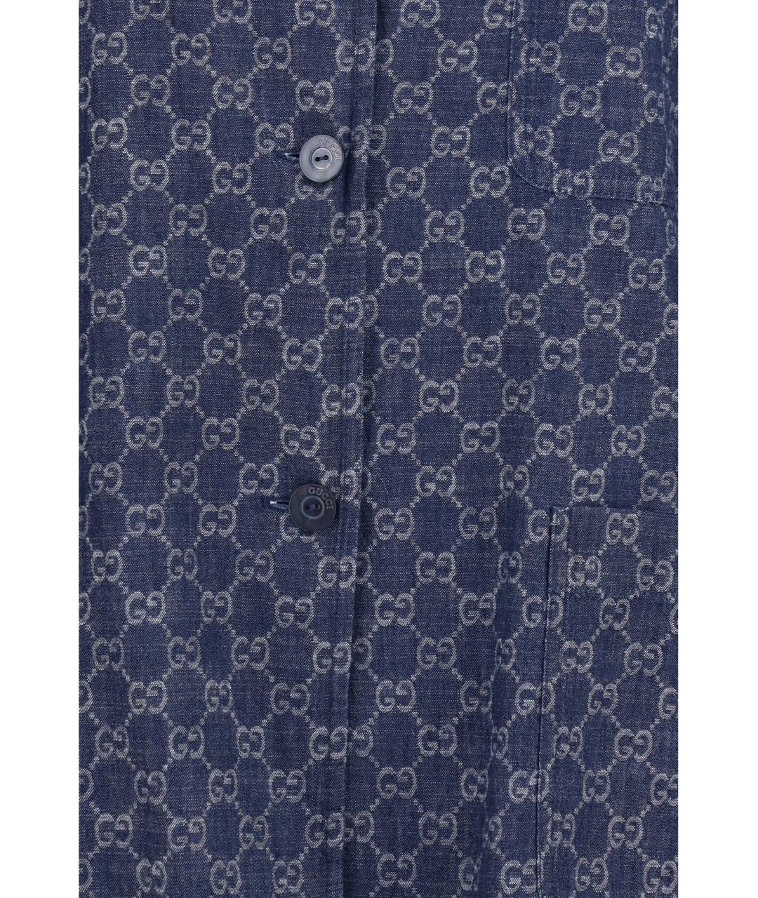 GUCCI Синяя хлопковая куртка, фото 3
