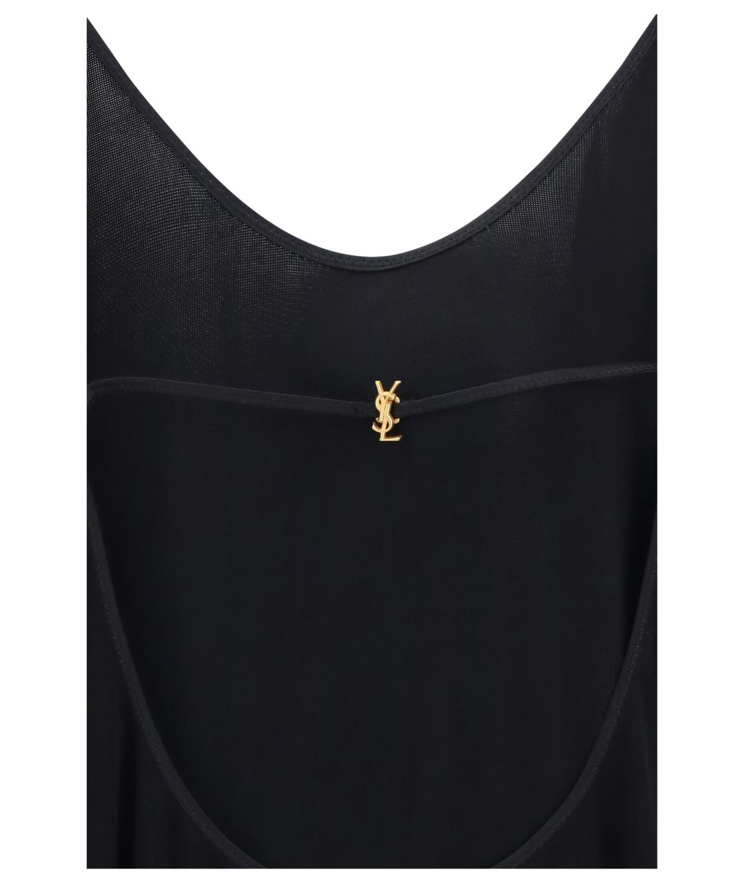 SAINT LAURENT Черное синтетическое повседневное платье, фото 3