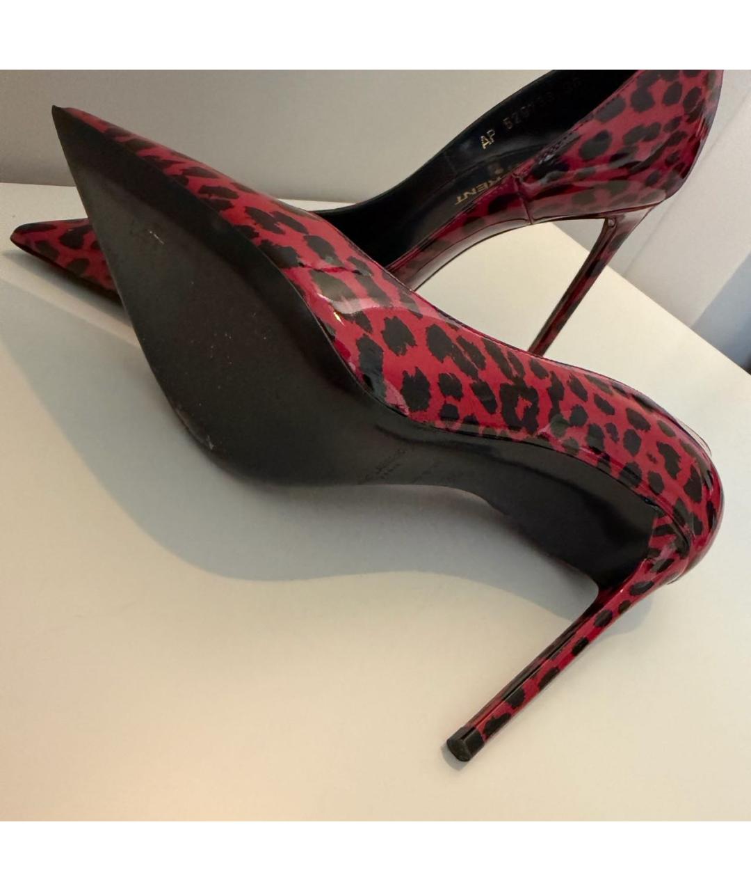 SAINT LAURENT Красные туфли из лакированной кожи, фото 5
