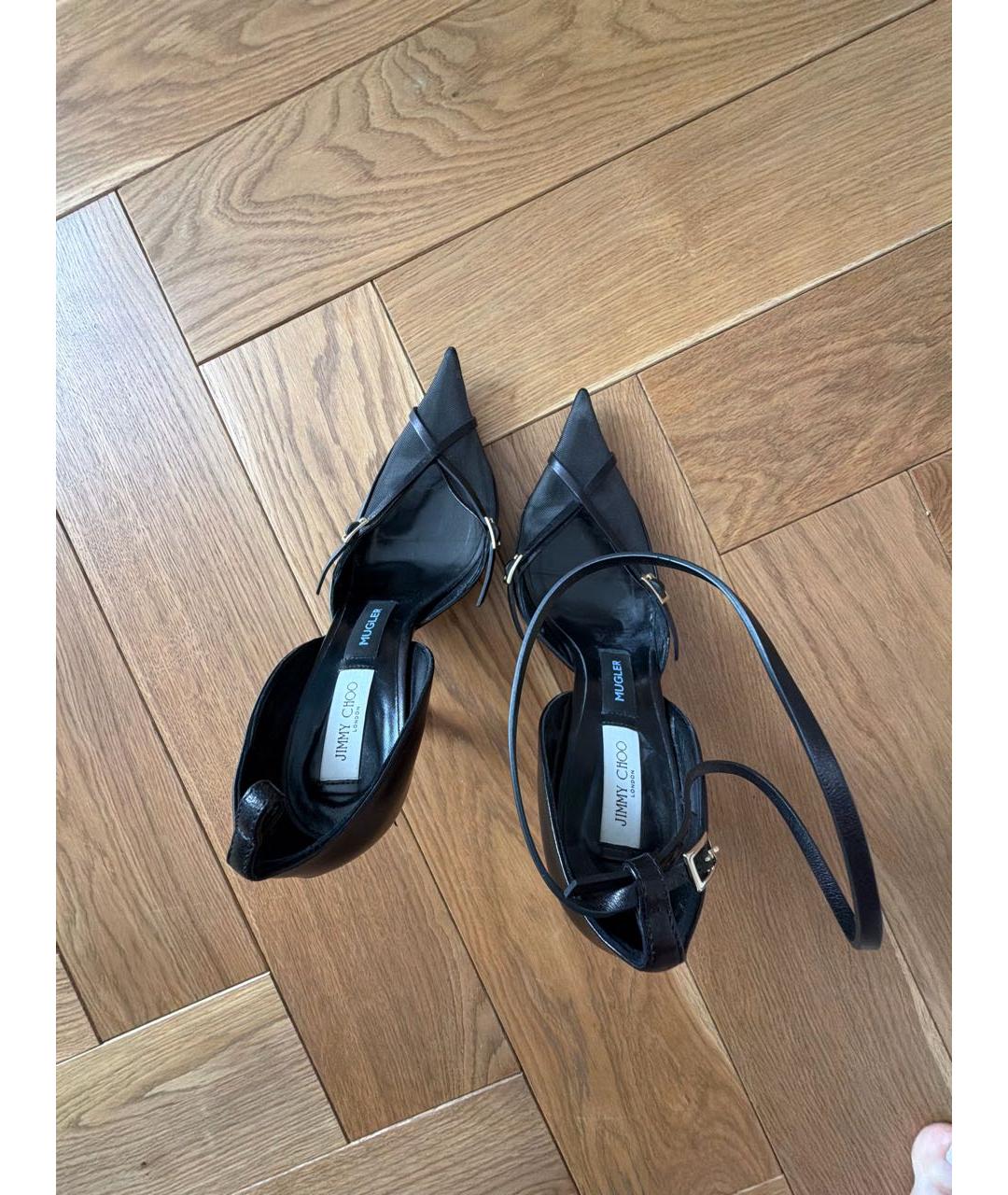 JIMMY CHOO Черные кожаные туфли, фото 3