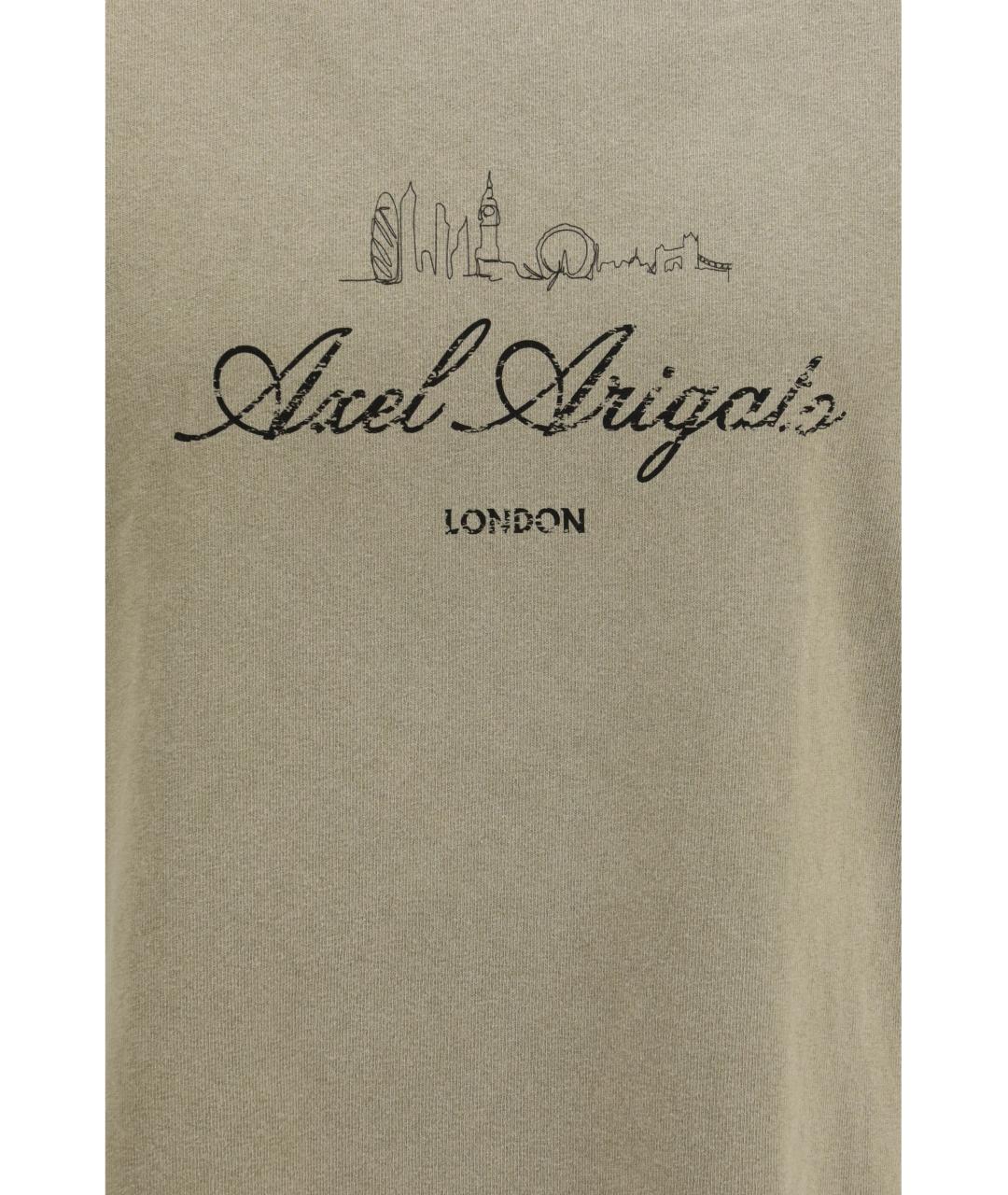 AXEL ARIGATO Зеленая хлопковая футболка, фото 3