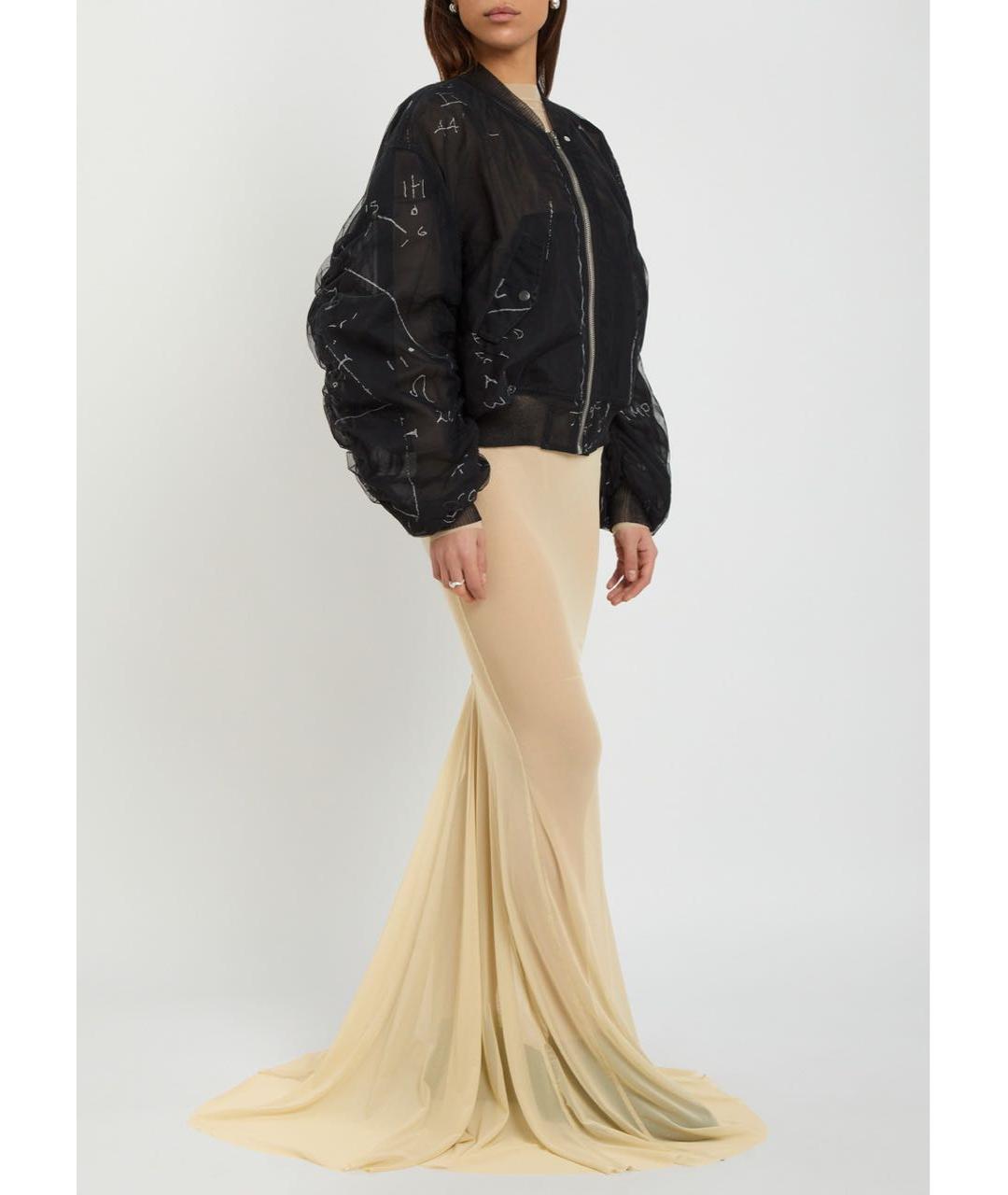 RICK OWENS Бежевое сетчатое вечернее платье, фото 4
