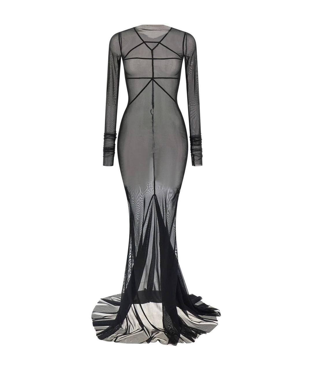 RICK OWENS Черное сетчатое вечернее платье, фото 1