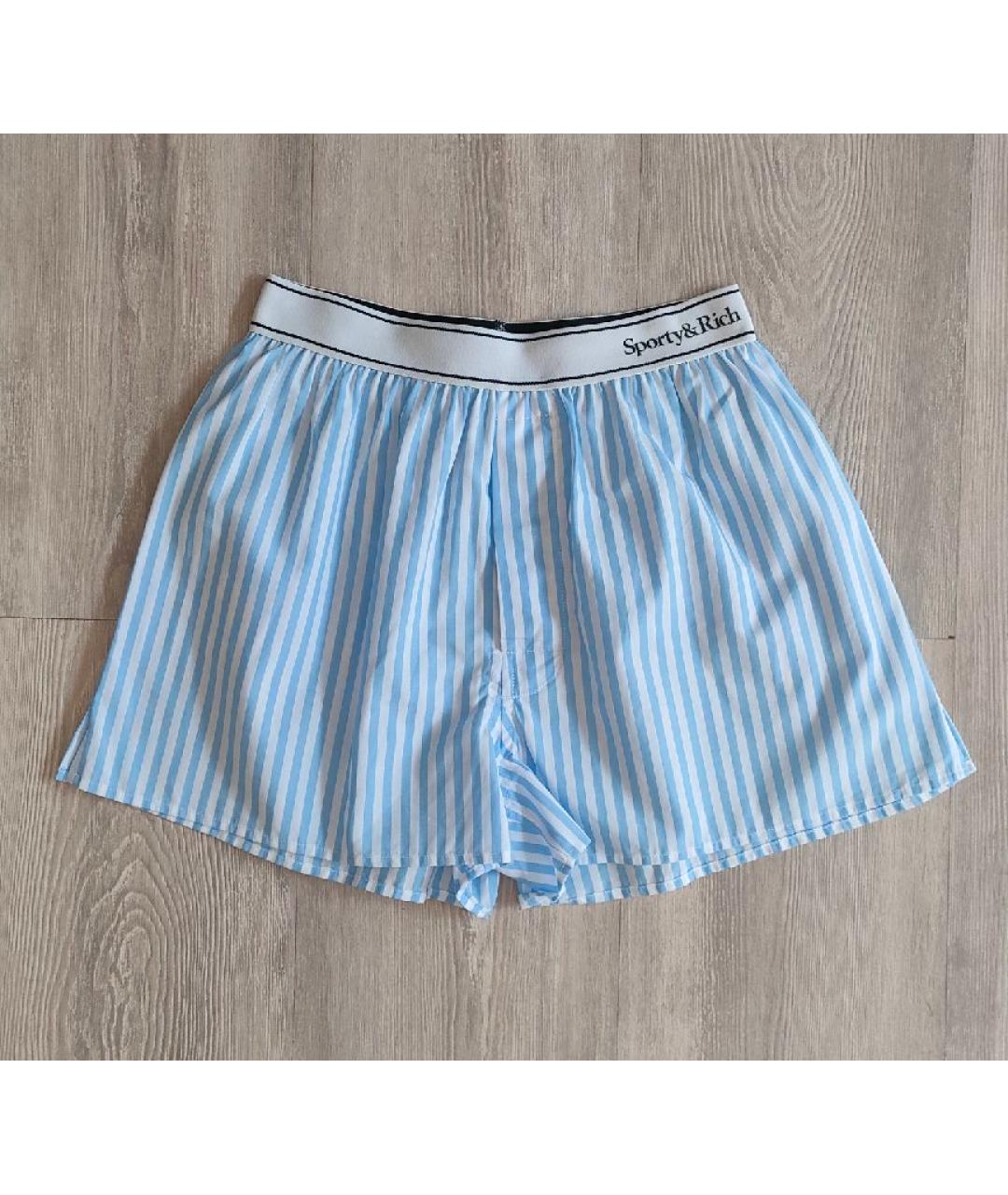 SPORTY AND RICH Голубой хлопковый костюм с брюками, фото 2