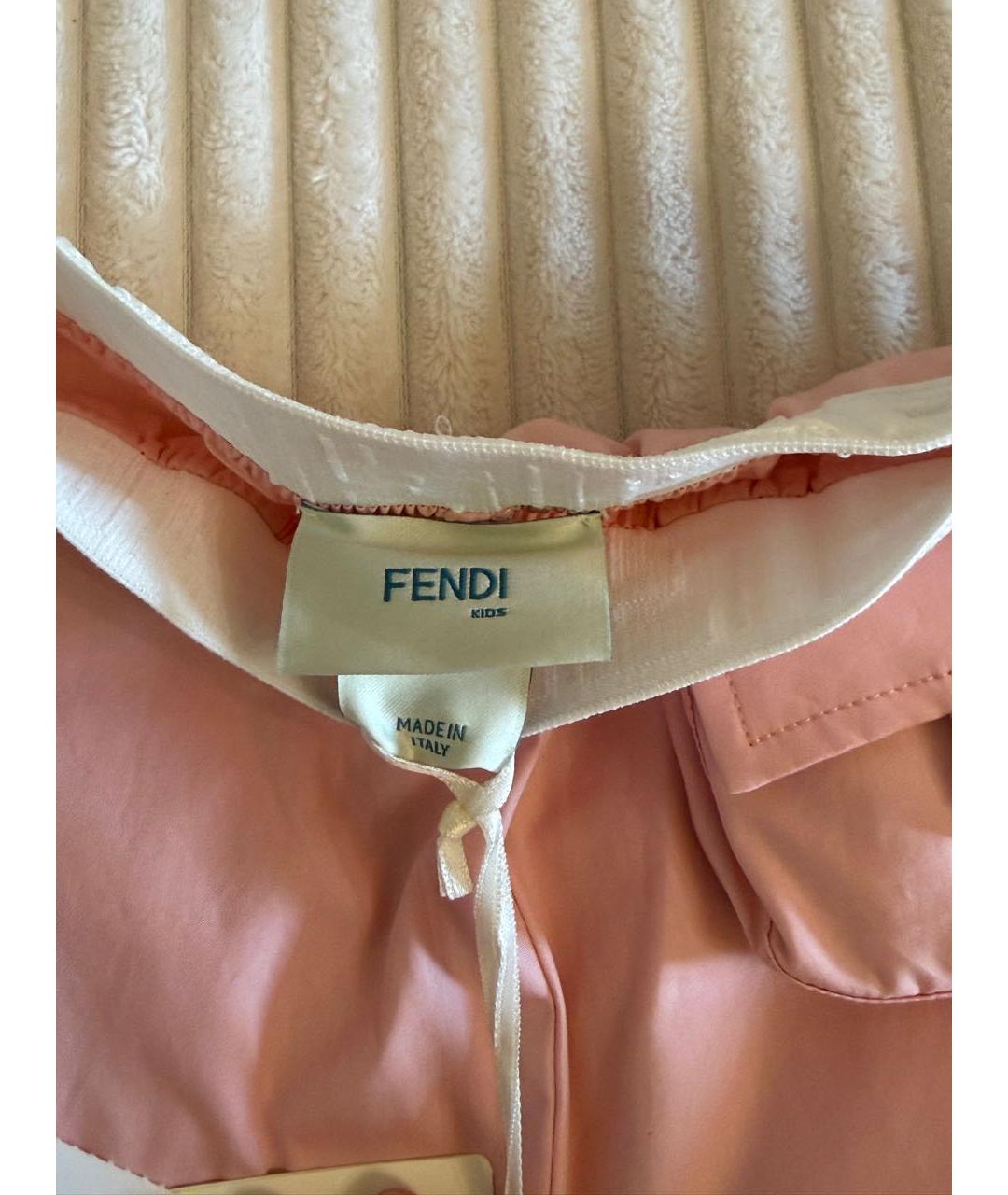 FENDI Розовые хлопковые брюки и шорты, фото 4