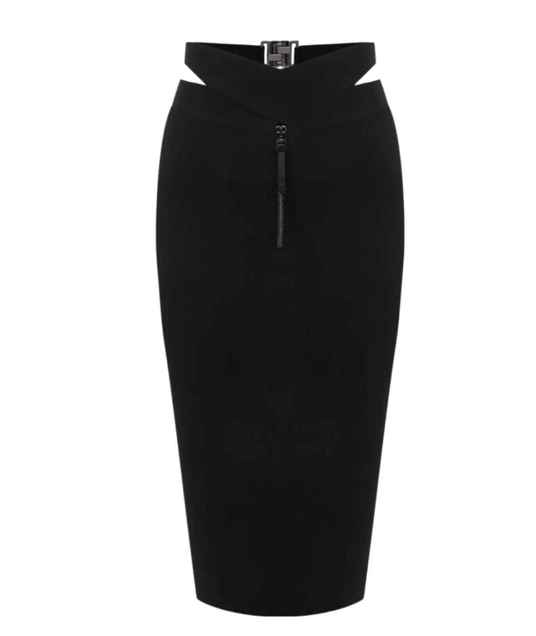 TOM FORD Черная вискозная юбка миди, фото 1