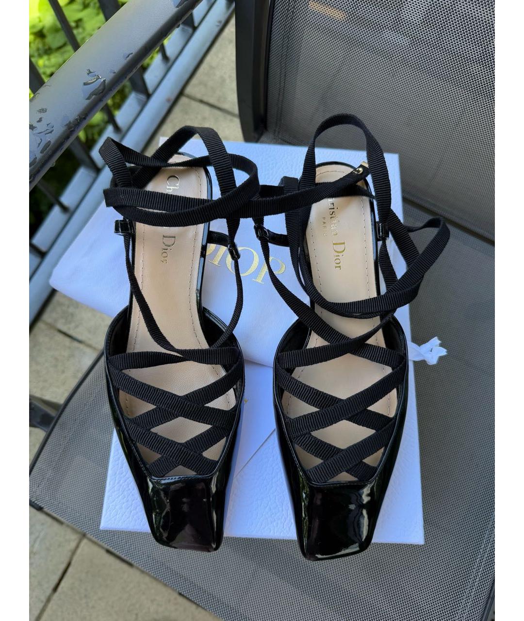 CHRISTIAN DIOR Черные туфли из лакированной кожи, фото 2