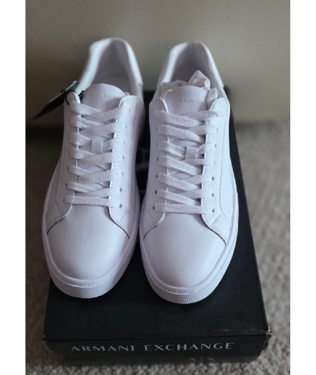 ARMANI EXCHANGE Белые кожаные кеды, фото 2