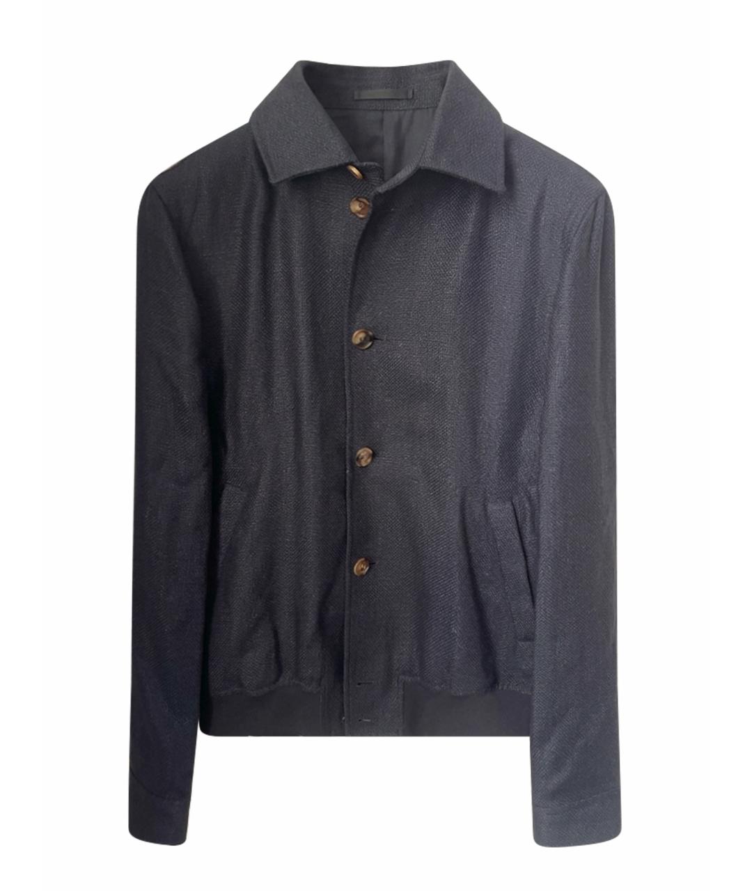 BRUNELLO CUCINELLI Темно-синяя льняная куртка, фото 1