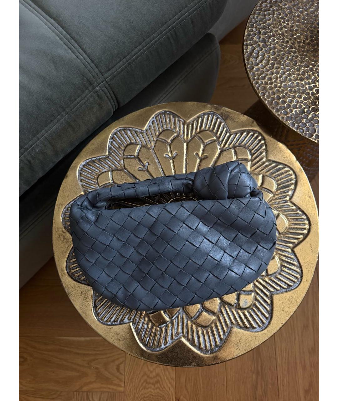 BOTTEGA VENETA Антрацитовая кожаная сумка с короткими ручками, фото 2