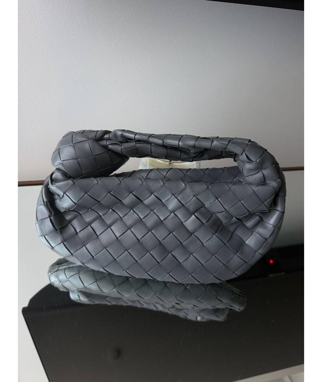BOTTEGA VENETA Антрацитовая кожаная сумка с короткими ручками, фото 5