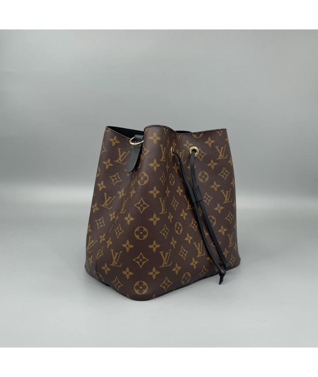 LOUIS VUITTON Коричневая кожаная сумка через плечо, фото 6