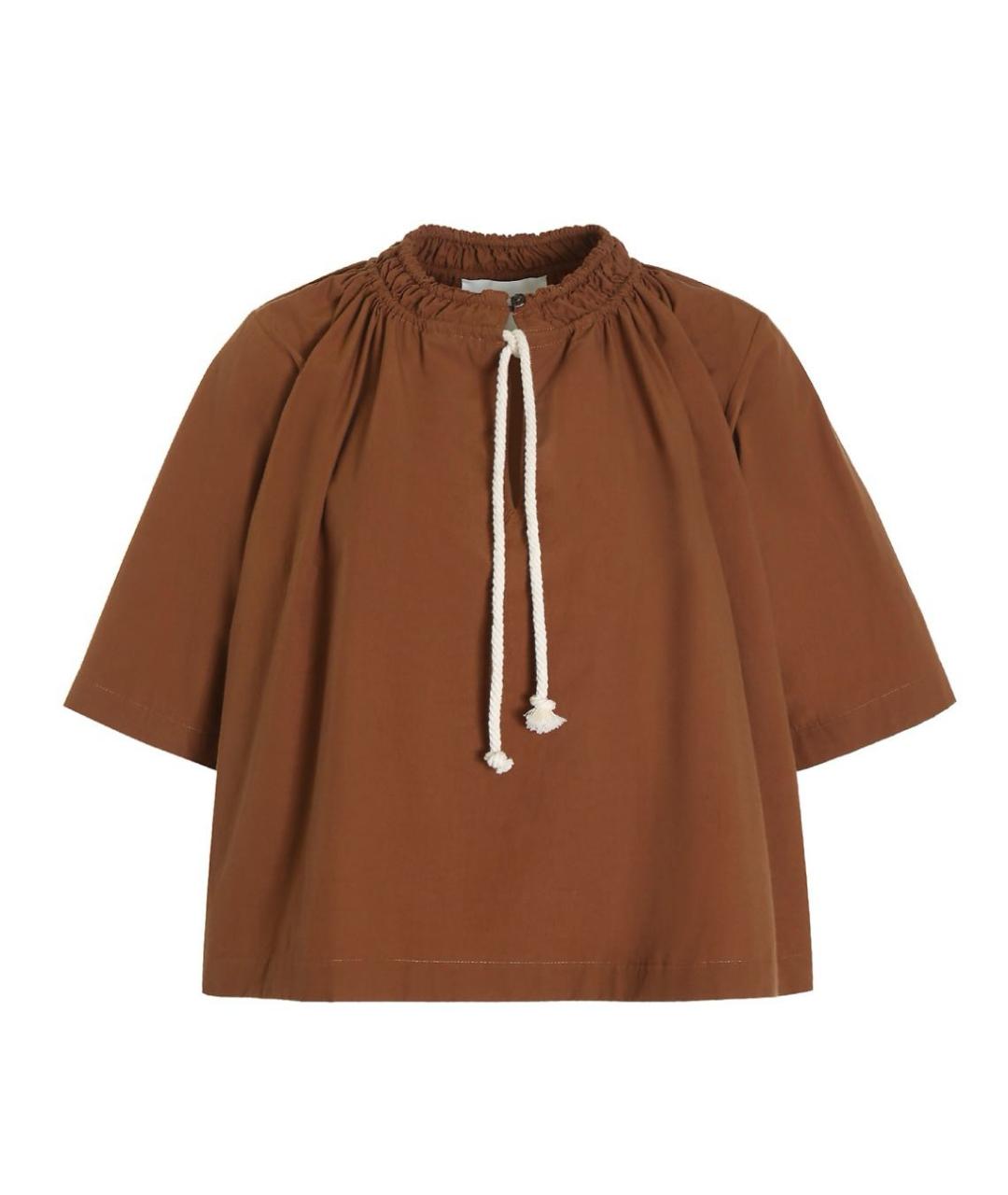 JIL SANDER Коричневая хлопковая блузы, фото 1