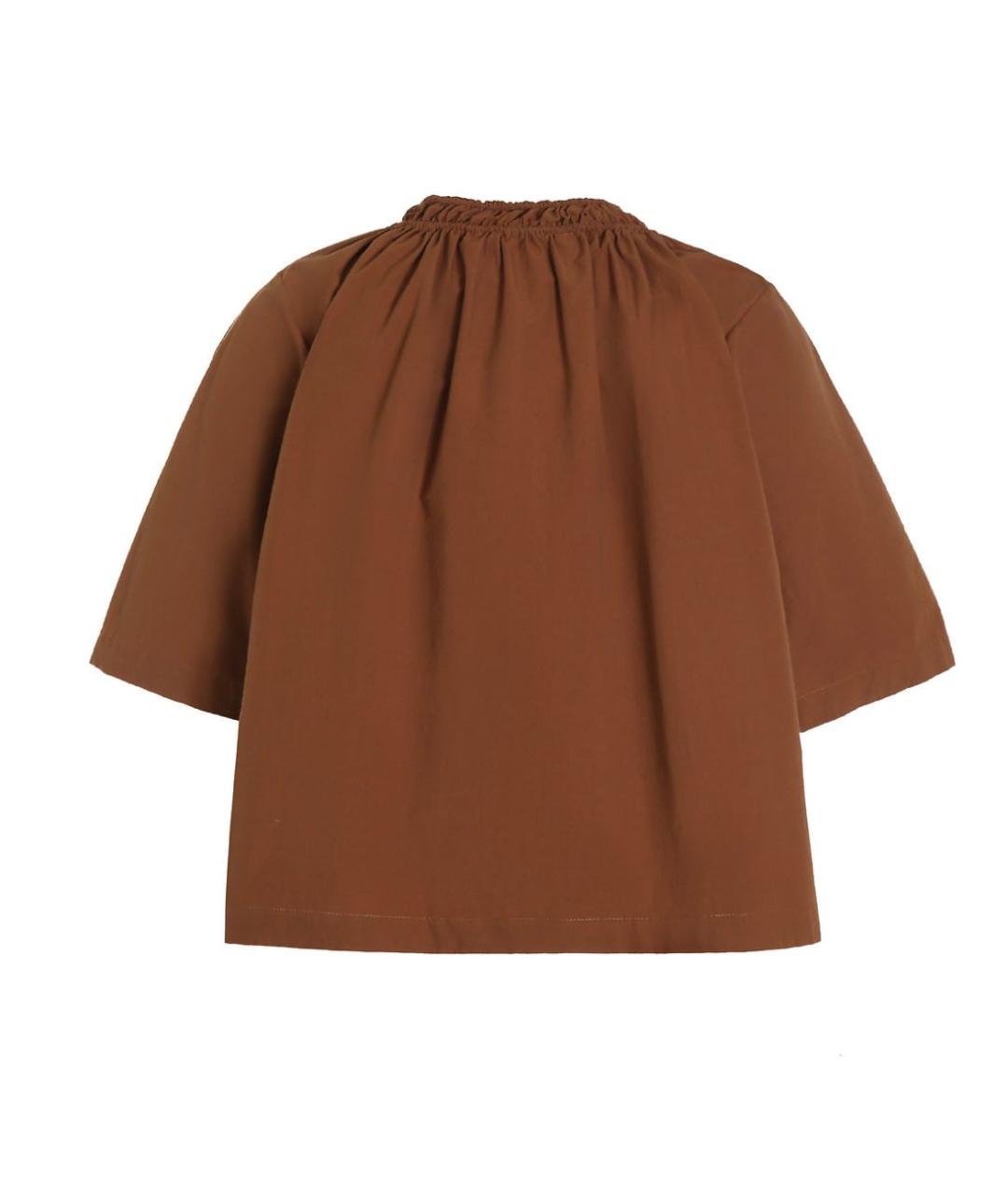 JIL SANDER Коричневая хлопковая блузы, фото 2