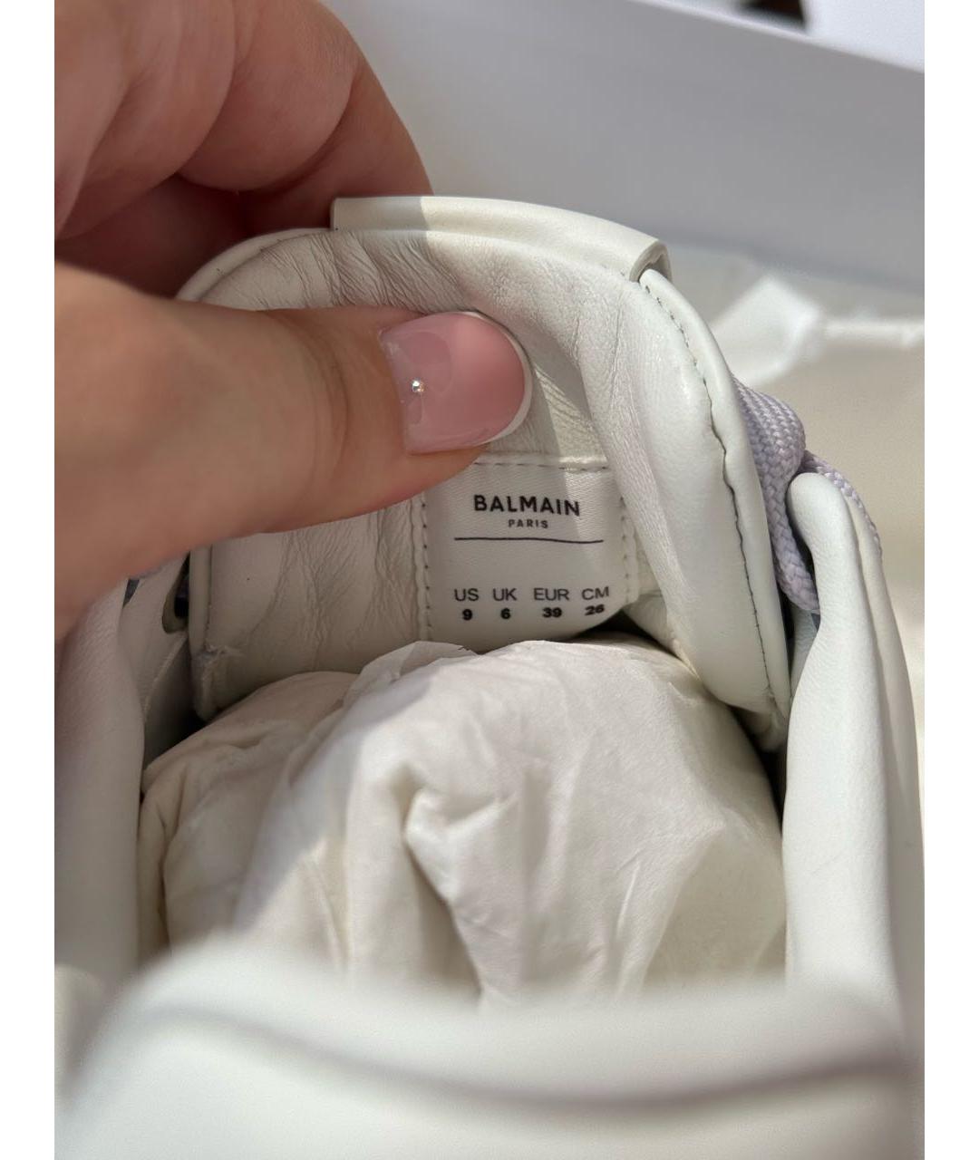 BALMAIN Белые кожаные кеды, фото 5