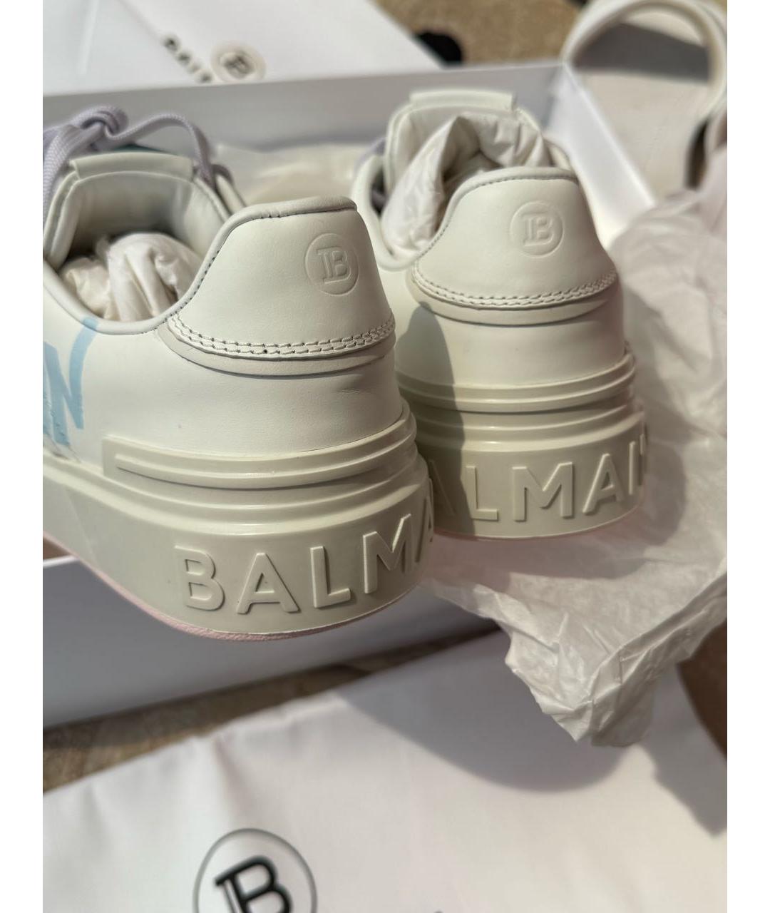BALMAIN Белые кожаные кеды, фото 4