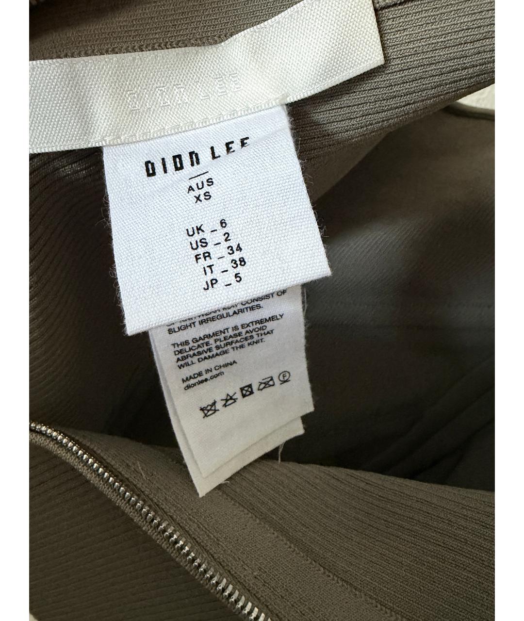DION LEE Хаки вискозная майка, фото 4