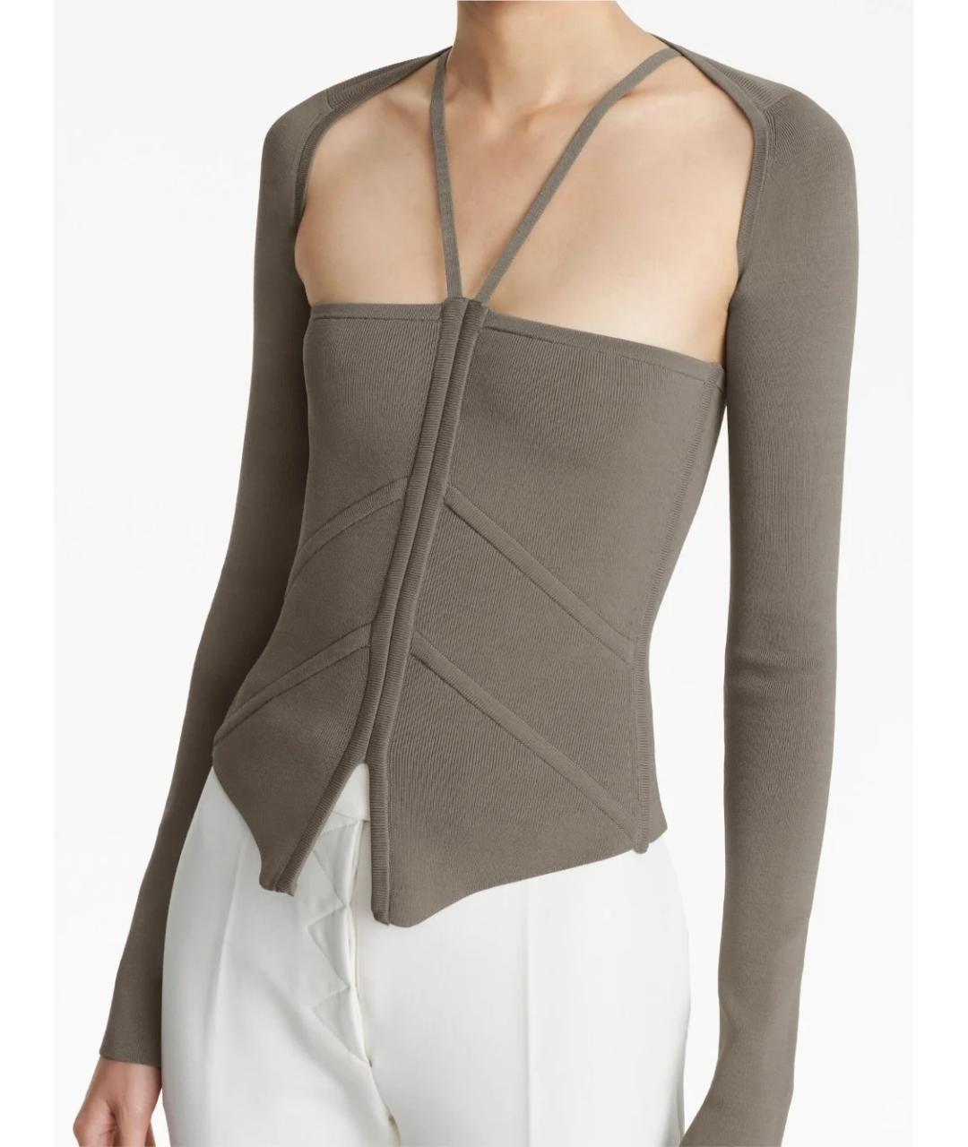 DION LEE Хаки вискозная майка, фото 5
