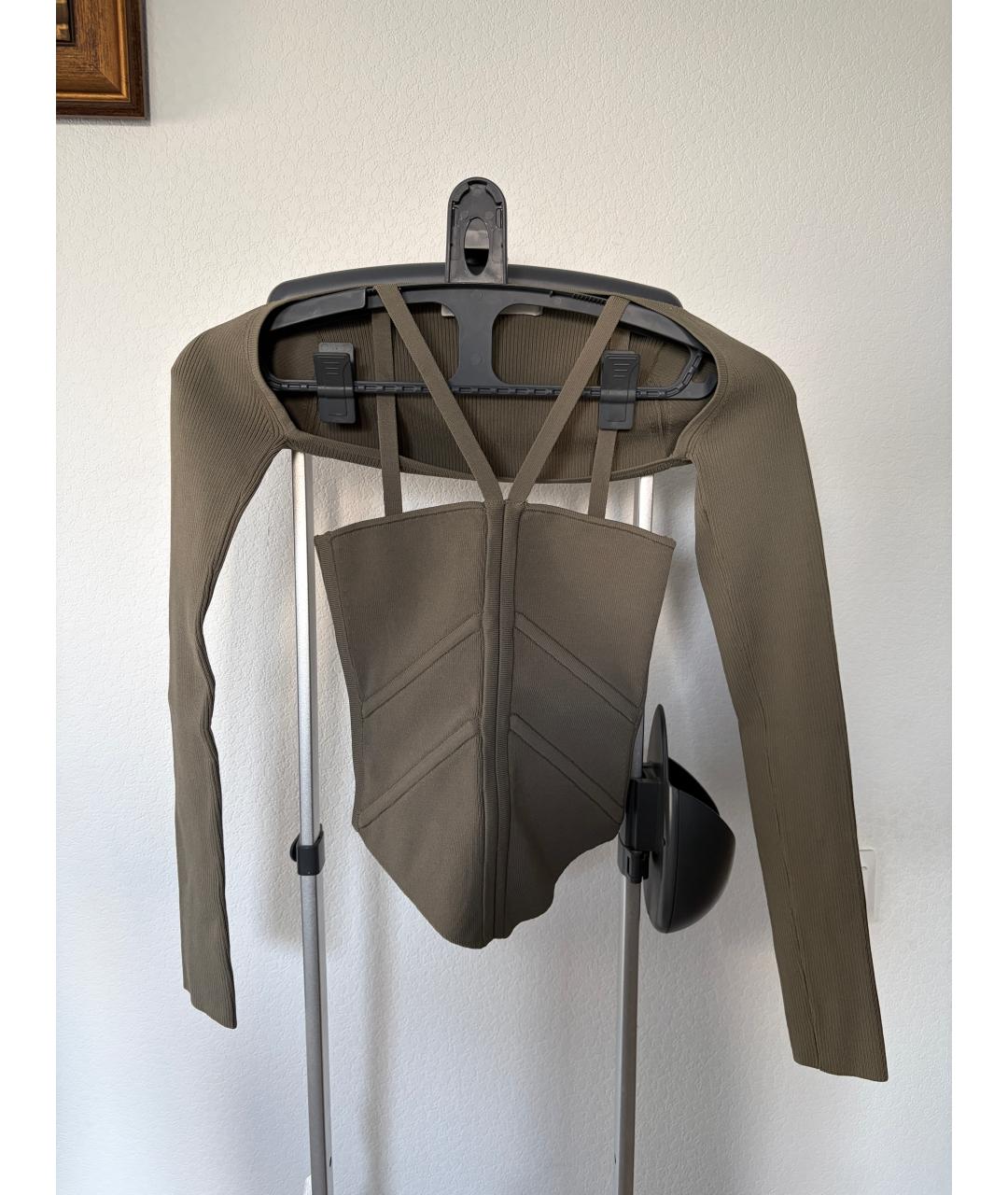 DION LEE Хаки вискозная майка, фото 2